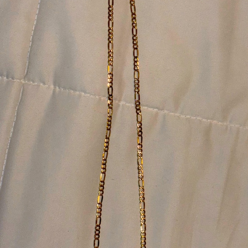 24” 3mm solid 10kt yellow gold figaro chain